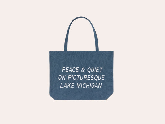 "Peace and Quiet" Tote Bag - Blue Jean